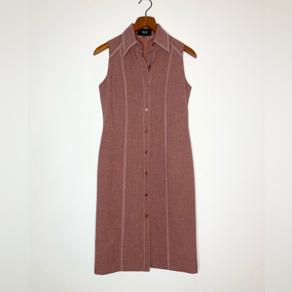 MLM Label Sleeveless Boyfriend Shirt Button Up Dress Size 4 / EU 36